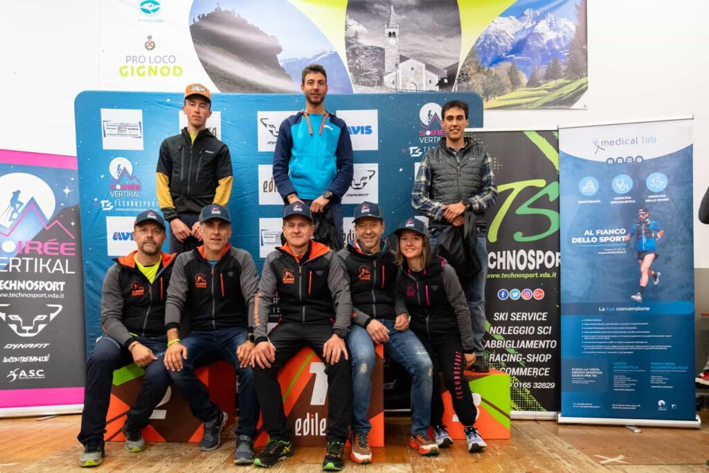 Podio maschile della seconda tappa del Soirée vertical a Gignod