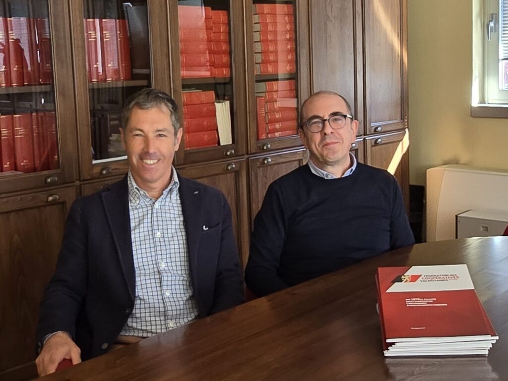 Davide Casola presidente Fédération des Coopératives Valdôtaines e Richard Lanièce