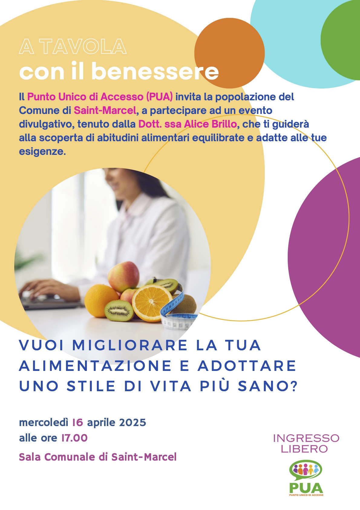 A tavola con il benessere a Saint-Marcel