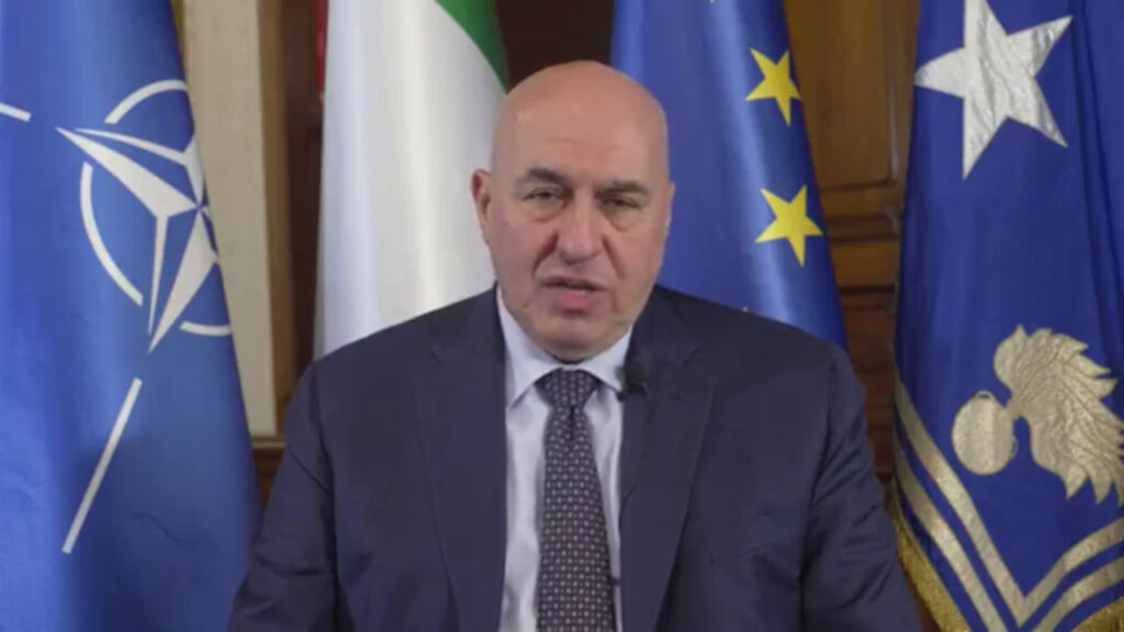 Guido Crosetto, ministro della difesa, nel video inviato al convegno di FdI a La Thuile