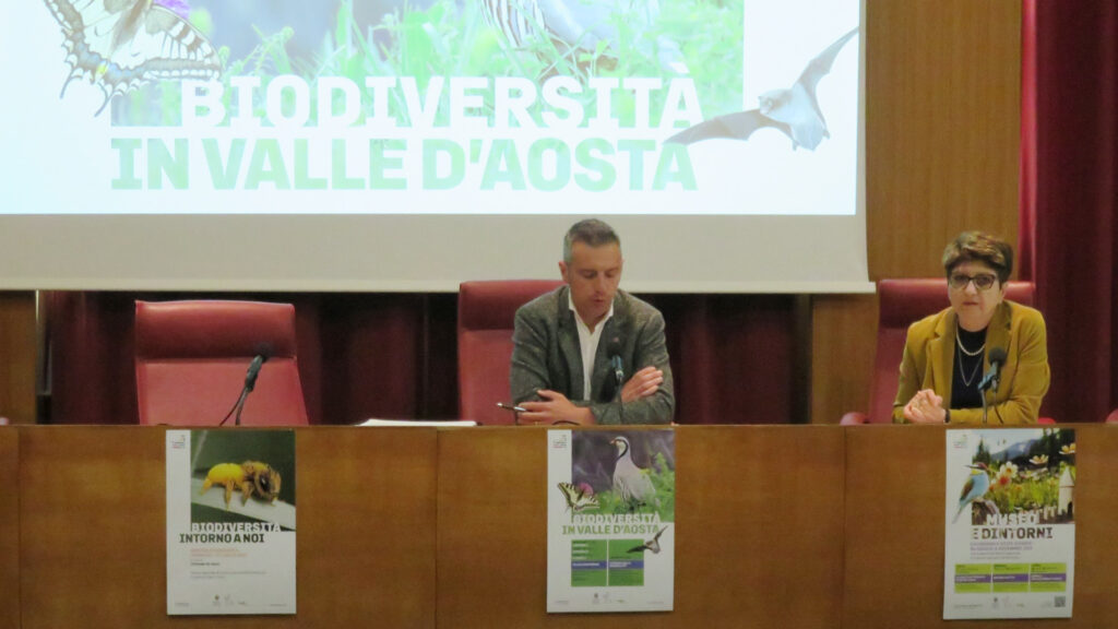 L'assessore regionale Davide Sapinet e la dirigente Santa Tutino