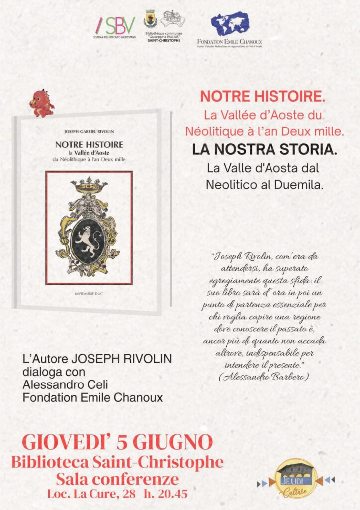 Locandina di presentazione del libro Notre histoire