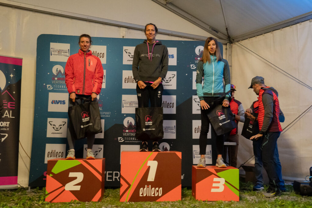 Podio femminile della terza tappa del Soirée vertical a Saint-Oyen