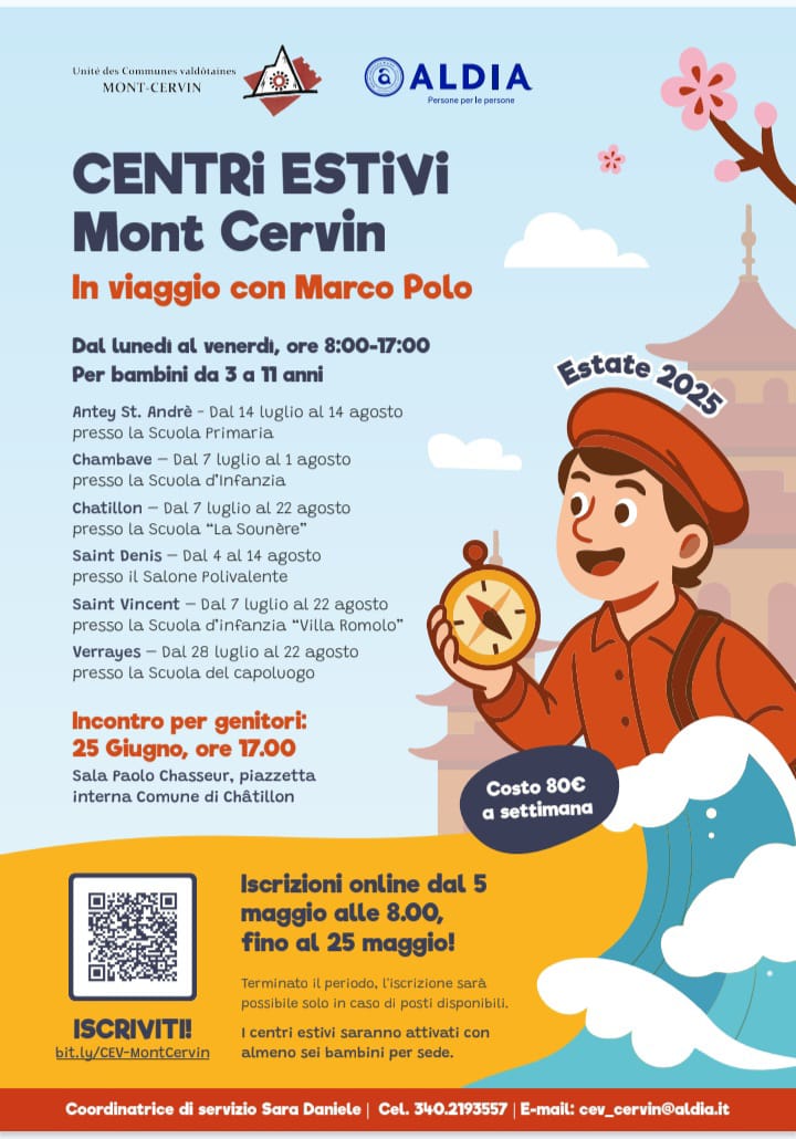 Vacanze estive 2025 con l’Unité des Communes valdôtaines Mont-Cervin