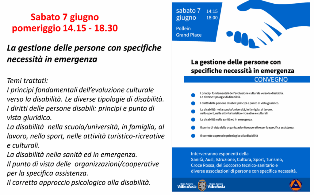 Seminario La gestione delle persone con specifiche necessità in emergenza