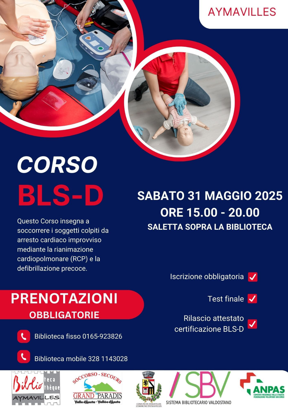 Corso all\'uso del defibrillatore a Aymavilles
