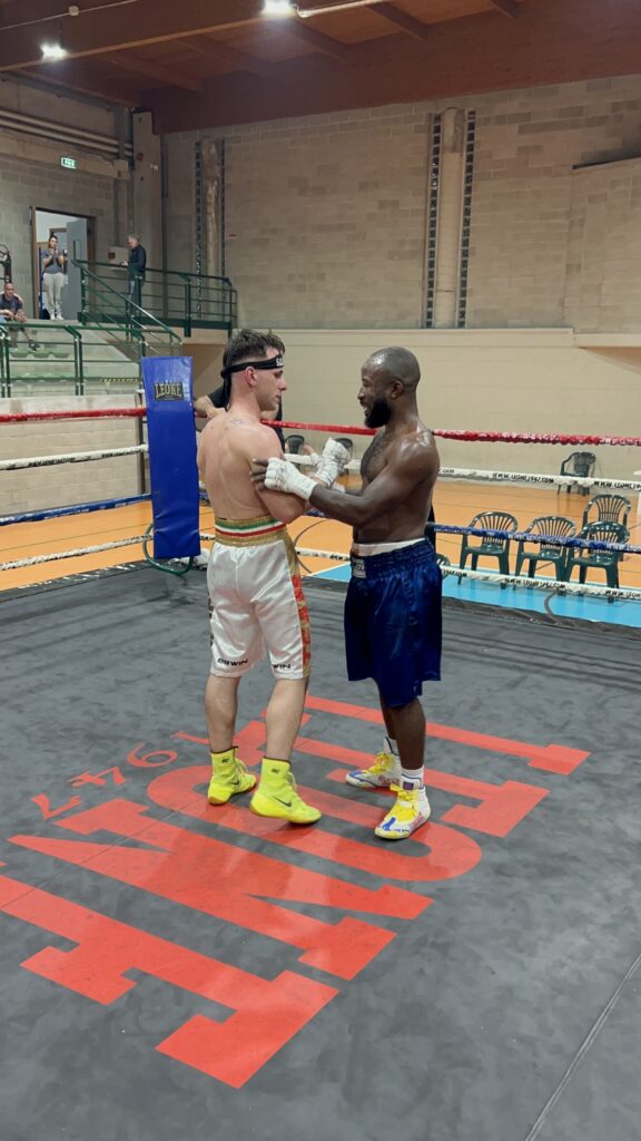 Matteo Impieri alla fine del match con Fernando Mosquera