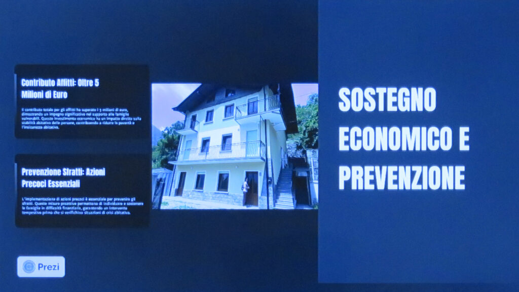 Il dettaglio della presentazione su contributo affitti e prevenzioni sfratti