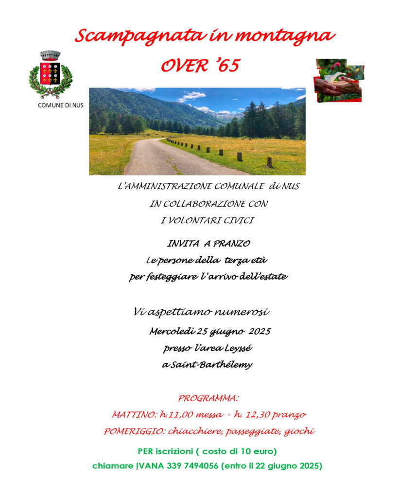 Locandina scampagnata in montagna over '65