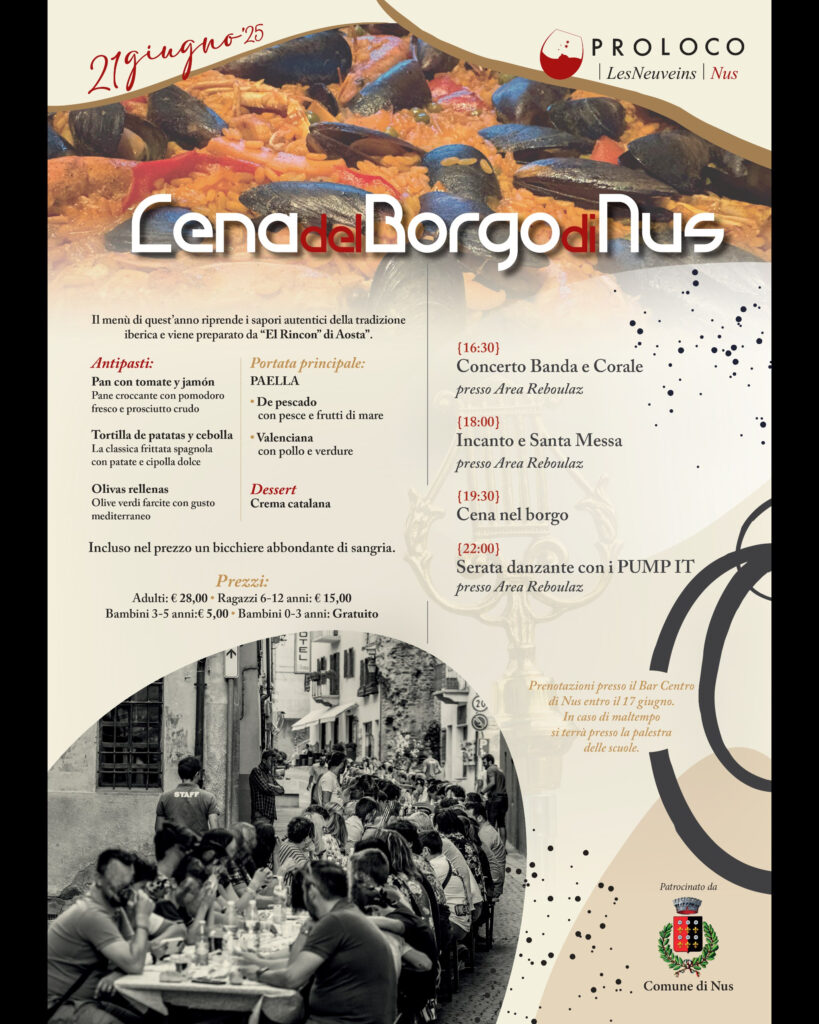 Locandina Cena del Borgo di Nus