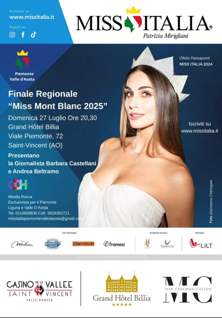 Locandina finale regionale Miss Mont-Blanc 2025