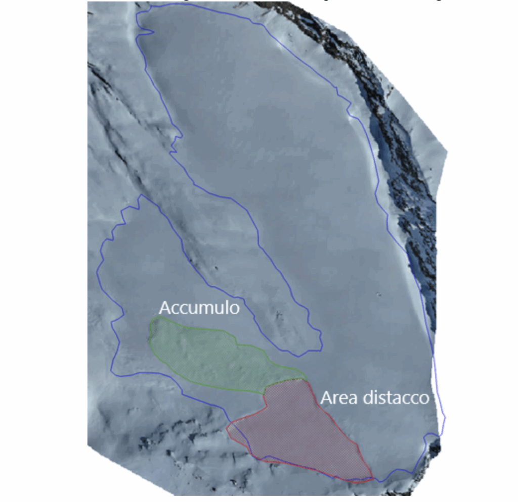 Localizzazione della valanga che ha interessato il Ghiacciaio del Timorion