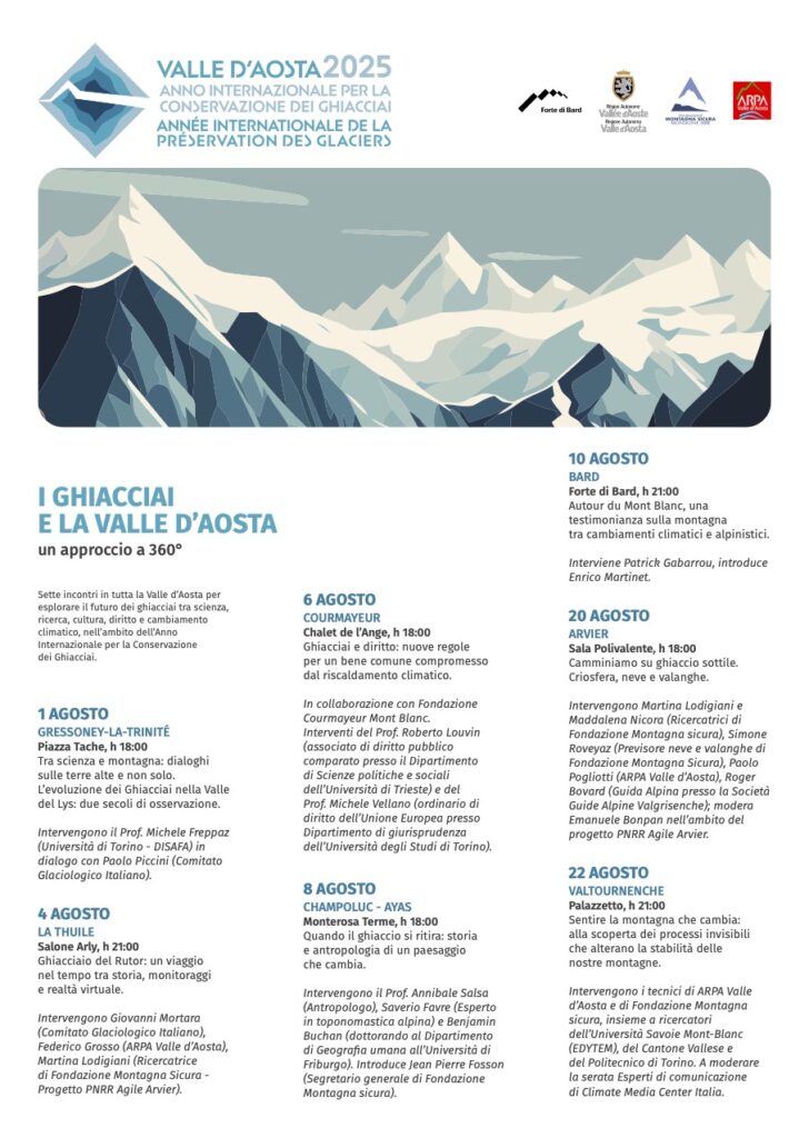 Locandina Eventi Estate Anno Ghiacciai 2025