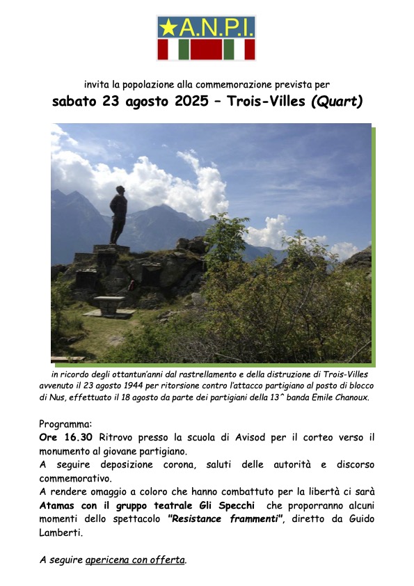 Locandina della commemorazione Trois Villes 2025