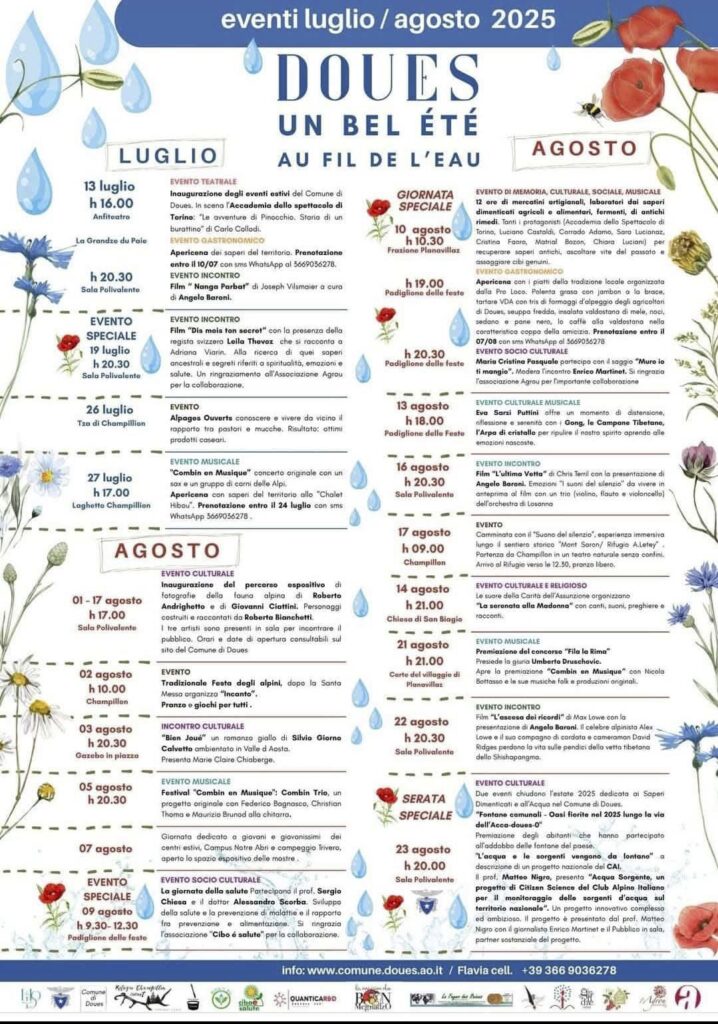 Calendario eventi Doues 2025