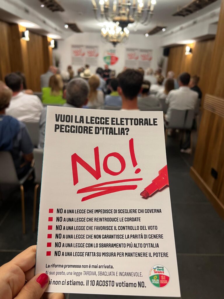Alleanza Verdi Sinistra: la campagna per il no al referendum