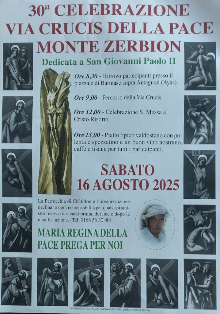 Locandina 30ª celebrazione della Via Crucis al Monte Zerbion