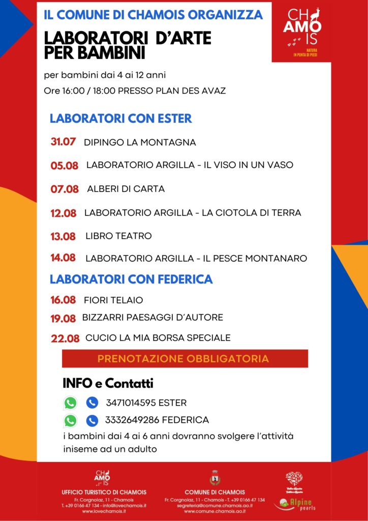 Locandina Laboratori d'arte per bambini