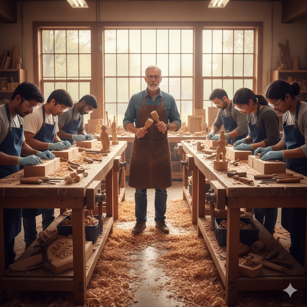 Corso di scultura su legno a Châtillon