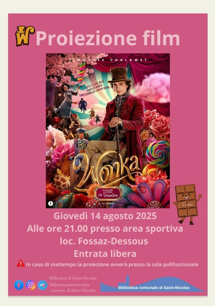 Locandina proiezione film Wonka