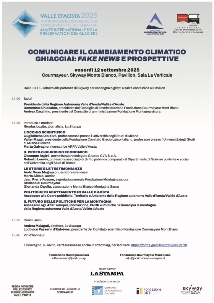 Locandina Ghiacciai: fake news e prospettive