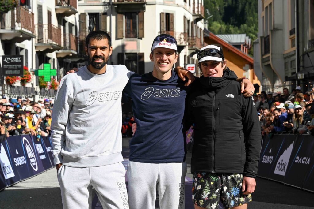 Podio maschile Utmb 2025 Dhiman Ben, Wade Josh, Evans Tom |