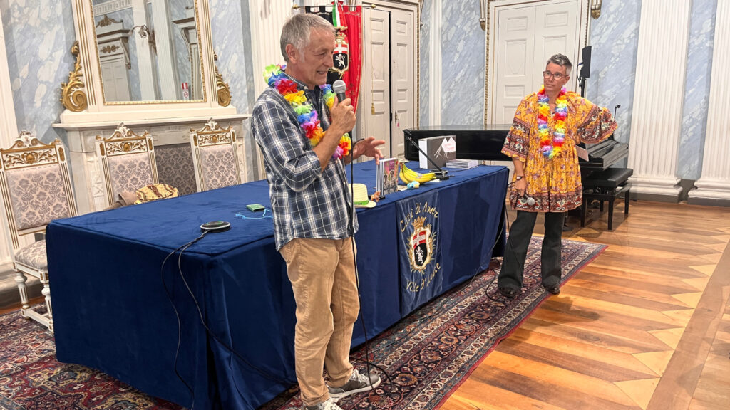 Raimondo Donzel e Marie-Claire Chaberge durante la presentazione del libro