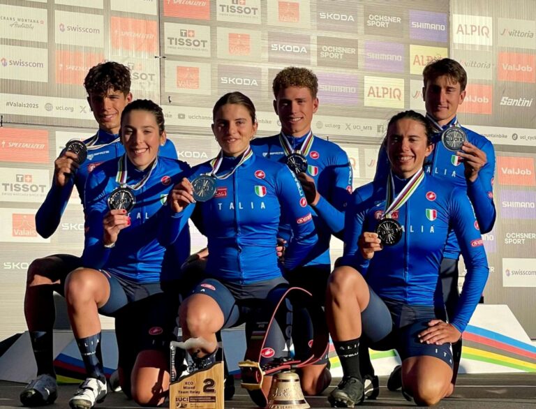 Martina Berta argento con la Staffetta azzurra a Crans Montana