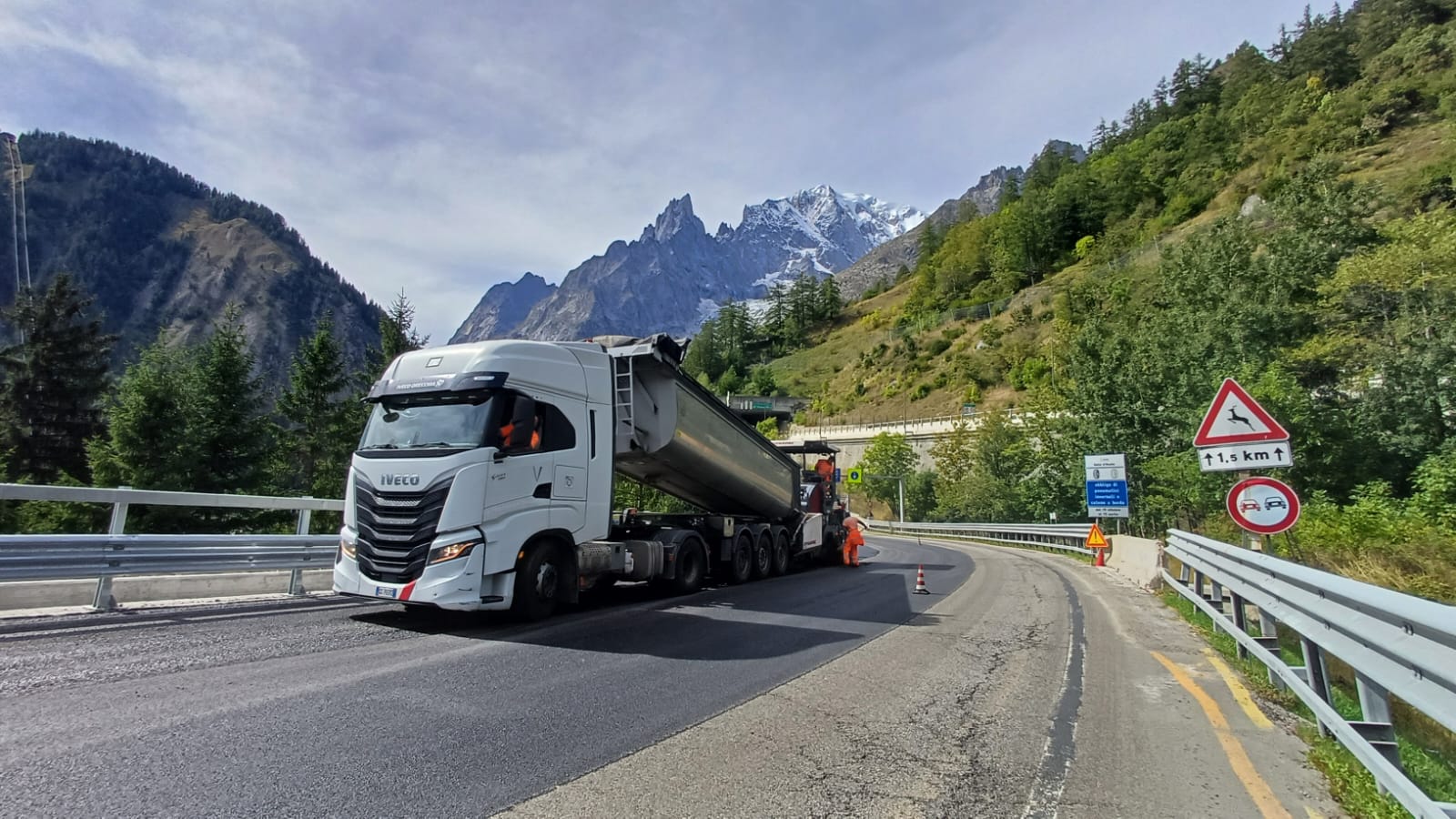 Anas: al termine i lavori di asfaltatura fra Pré-Saint-Didier e Courmayeur