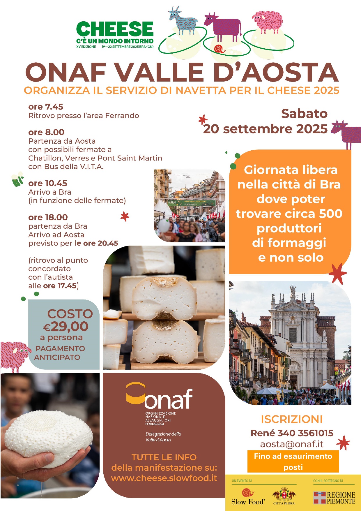 Onaf VdA: una navetta per Cheese 2025