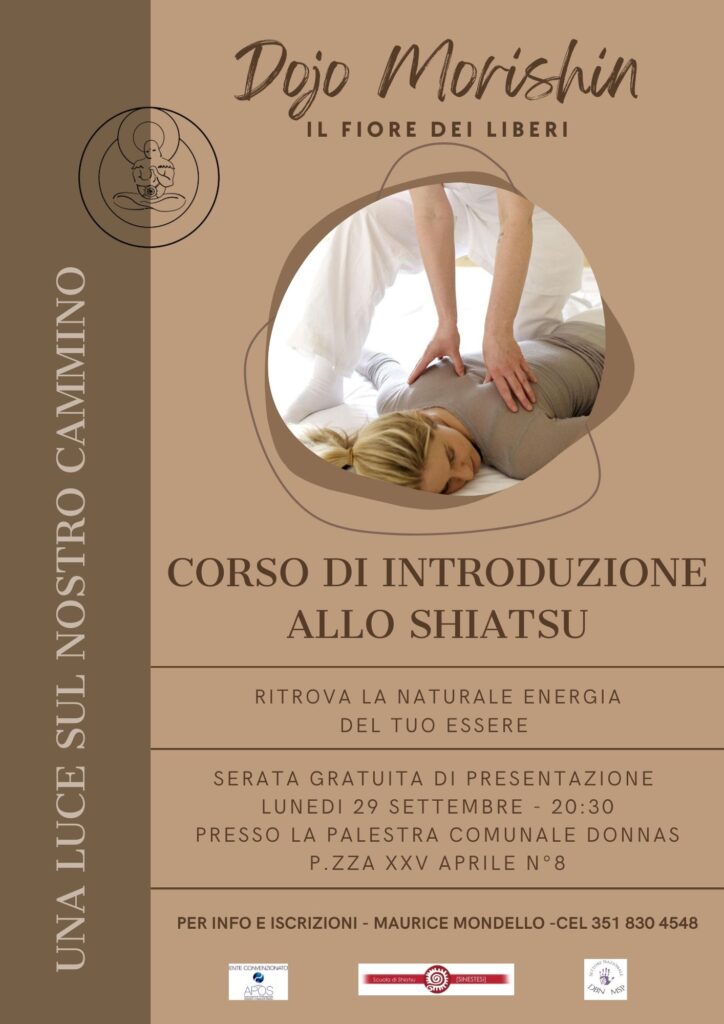 Locandina del corso di introduzione allo shiatsu