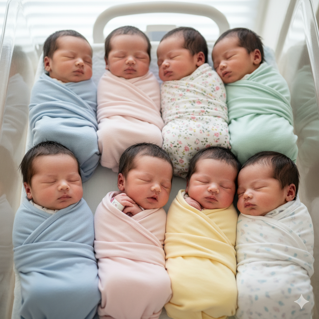 Otto nascite in un giorno al Beauregard