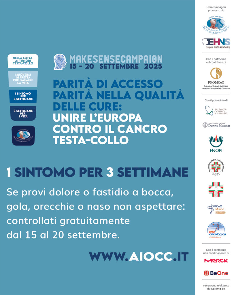 Locandina della campagna europea di sensibilizzazione alla
prevenzione dei tumori testa-collo