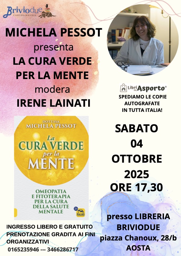 Locandina di presentazione del libro di Michela Pessot