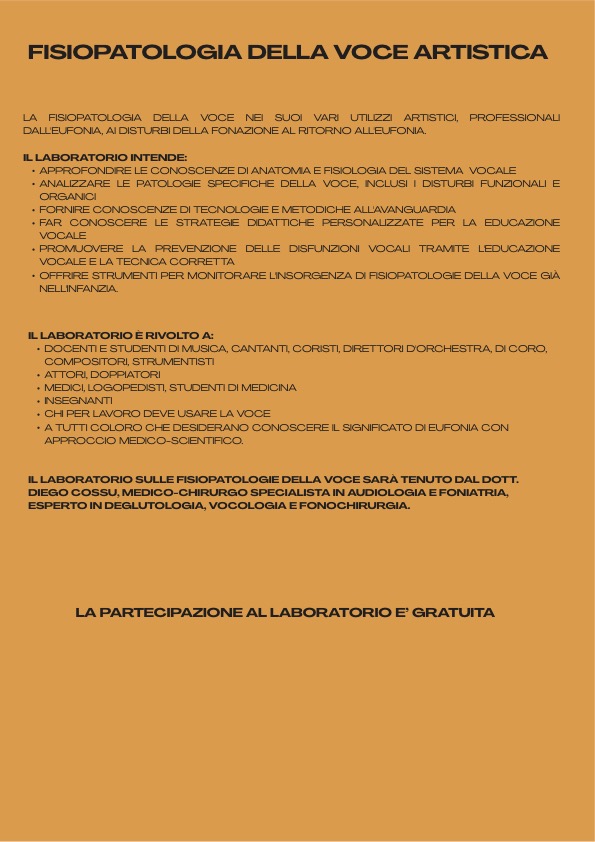 Locandina del laboratorio La voce artistica