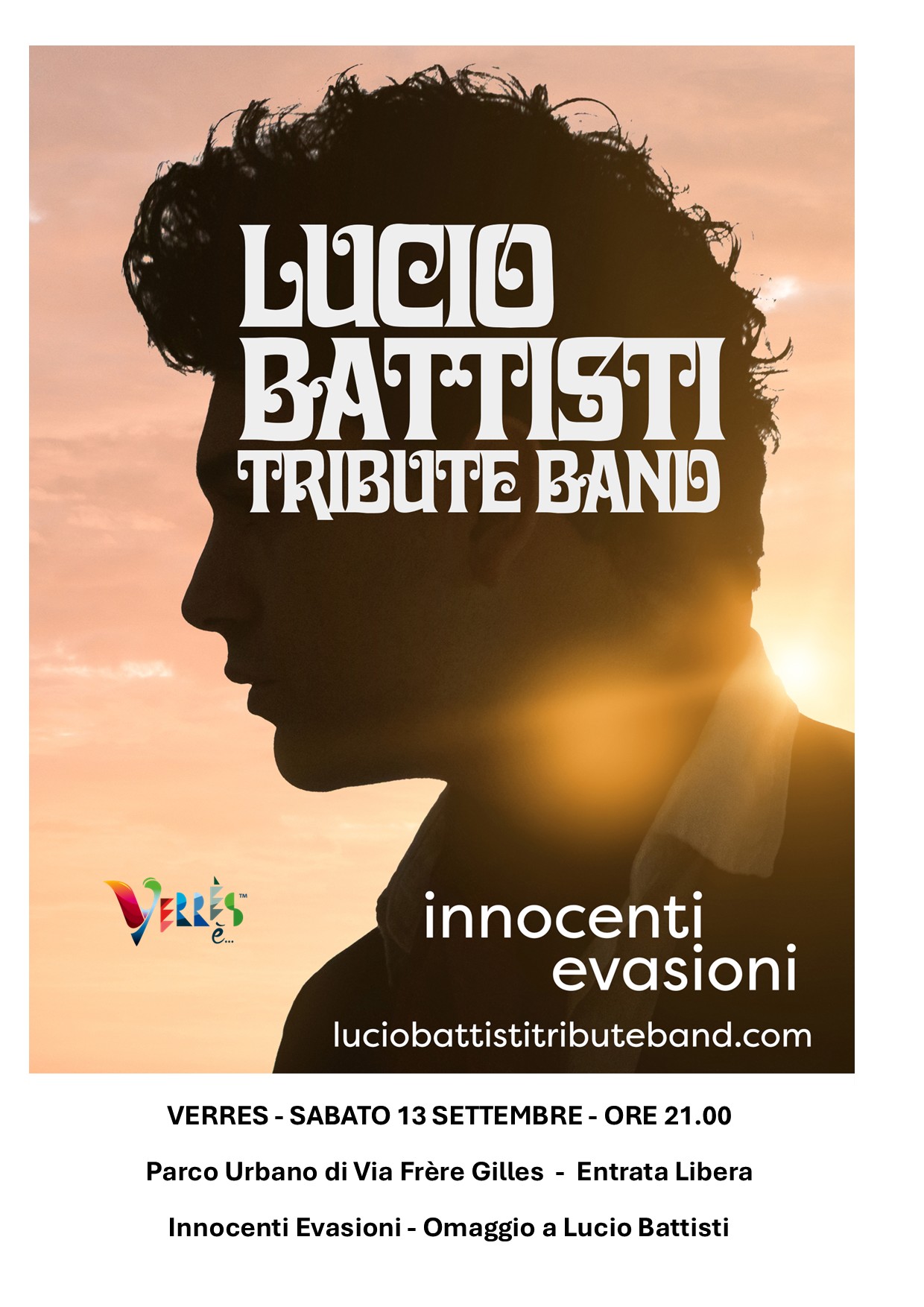 Verres omaggia Lucio Battisti con la tribute band Innocenti Evasioni