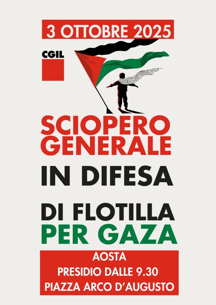 Locandina sciopero generale Cgil del 3 ottobre 2025