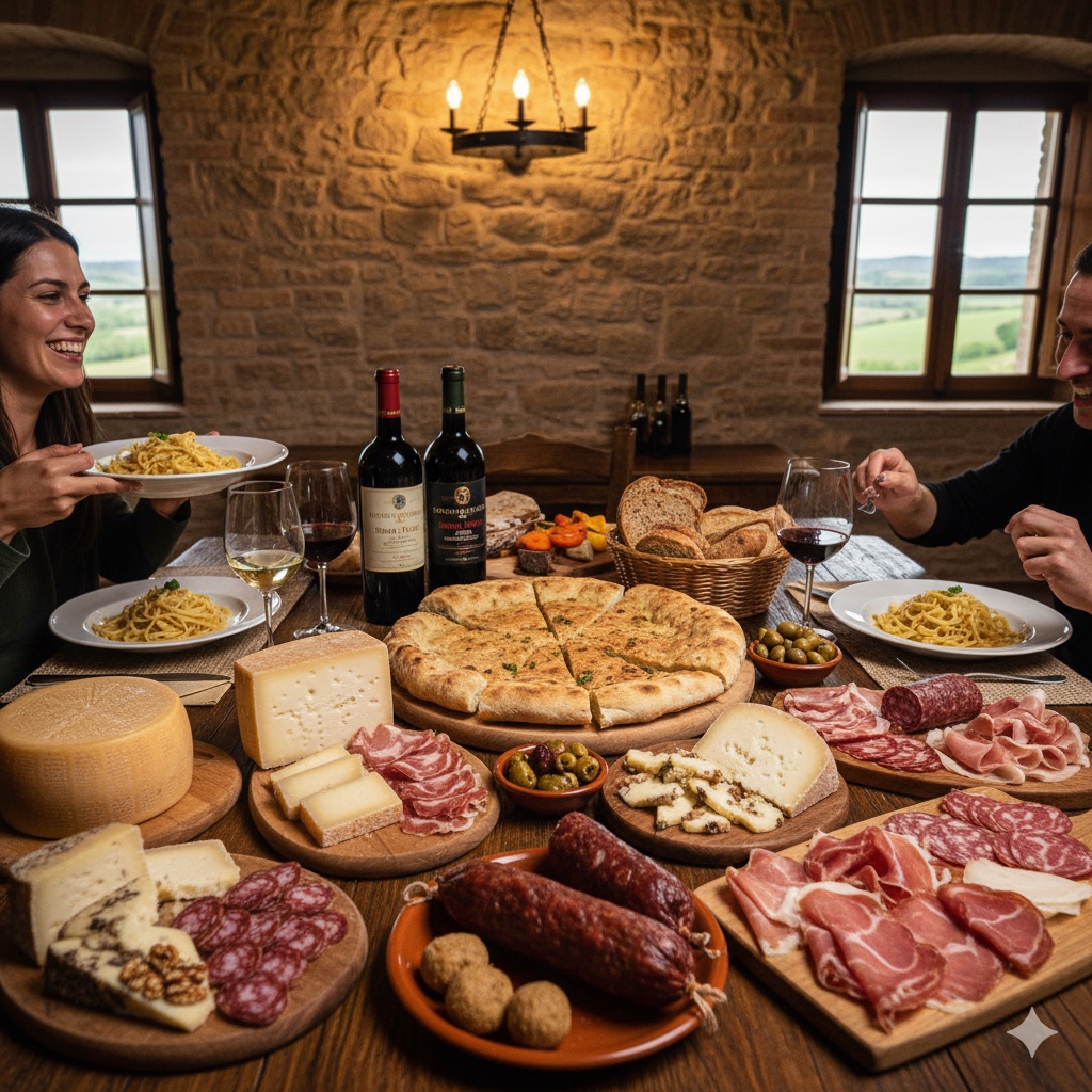 Viaggio nei sapori umbri con una Merenda sinoira a Perloz