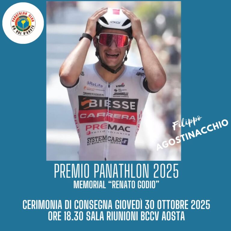 Premio Panathlon 2025 a Filippo Agostinacchio