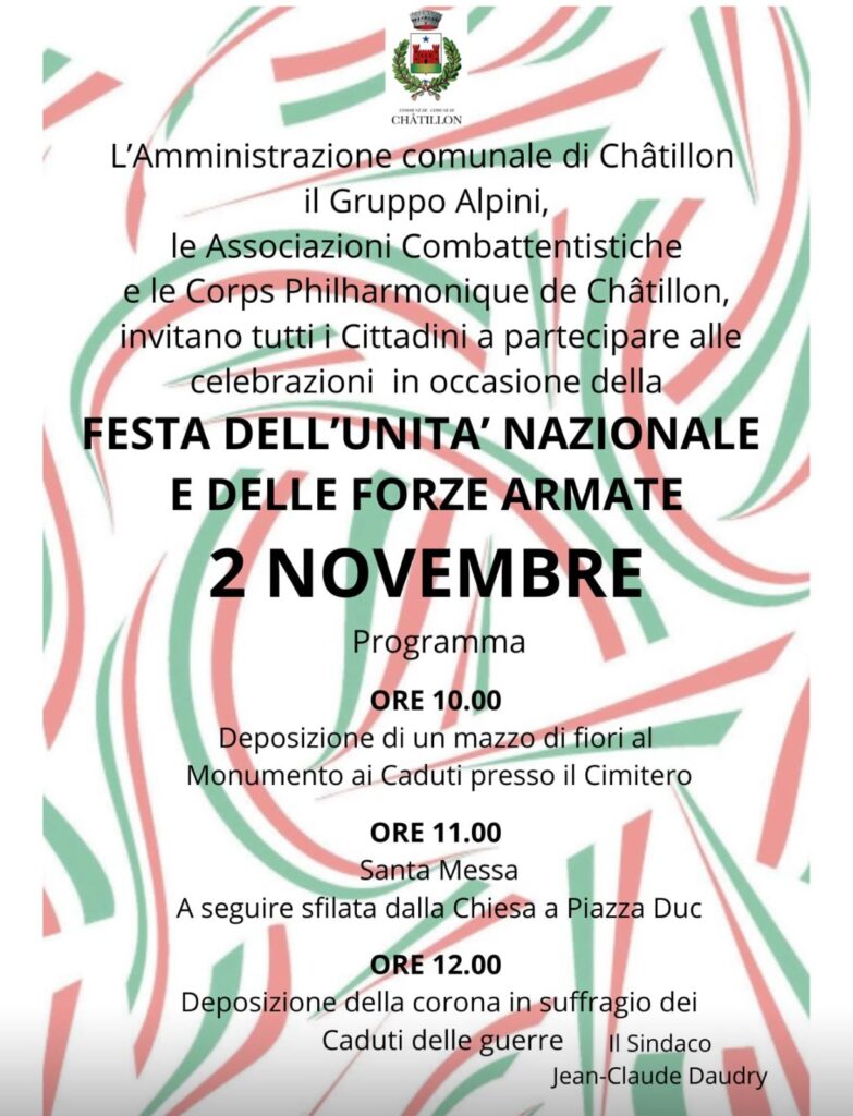 Locandina delle celebrazioni a Châtillon