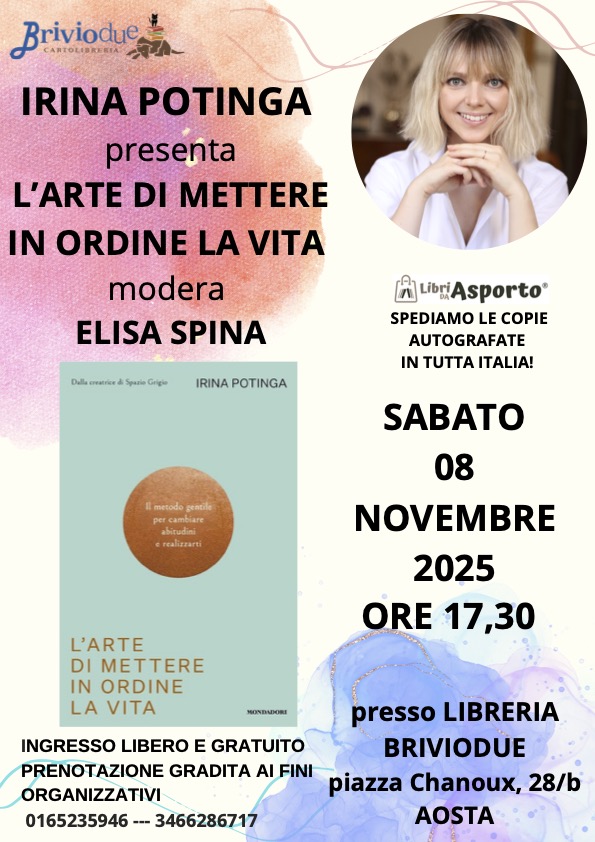 Locandina di presentazione del libro di Irina Potinga