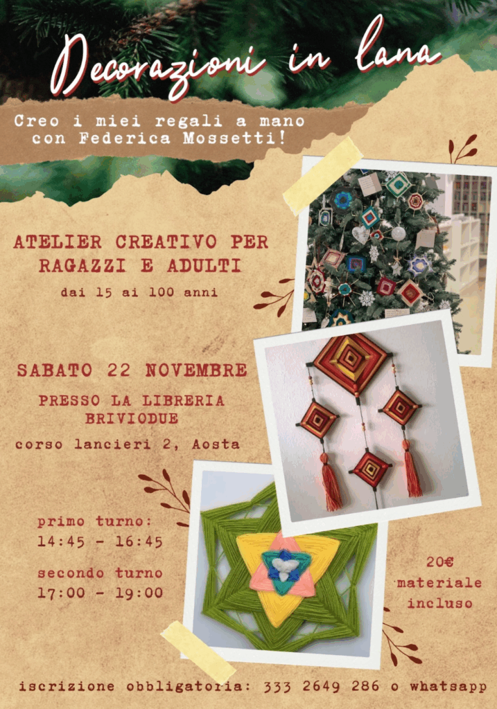 Locandina decorazioni in lana