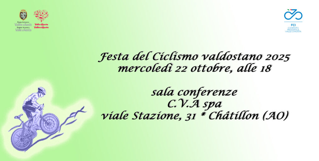 Locandina della festa del ciclismo valdostano