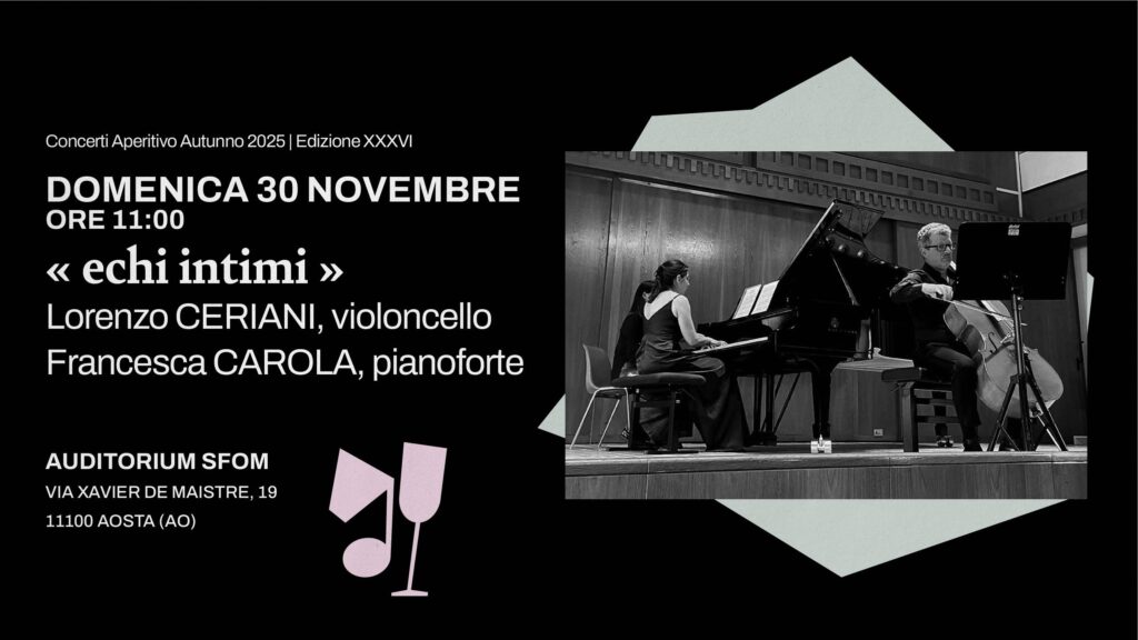 Locandina Concerti aperitivo Lorenzo Ceriani e Francesca Carola