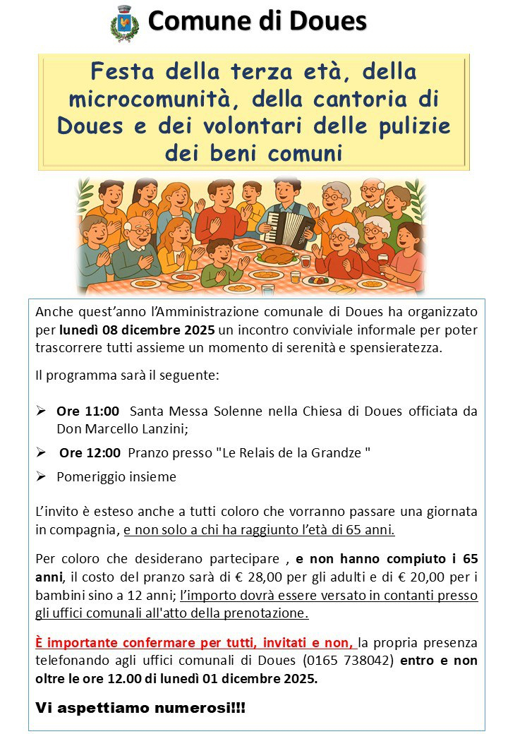 Doues: Festa della terza età