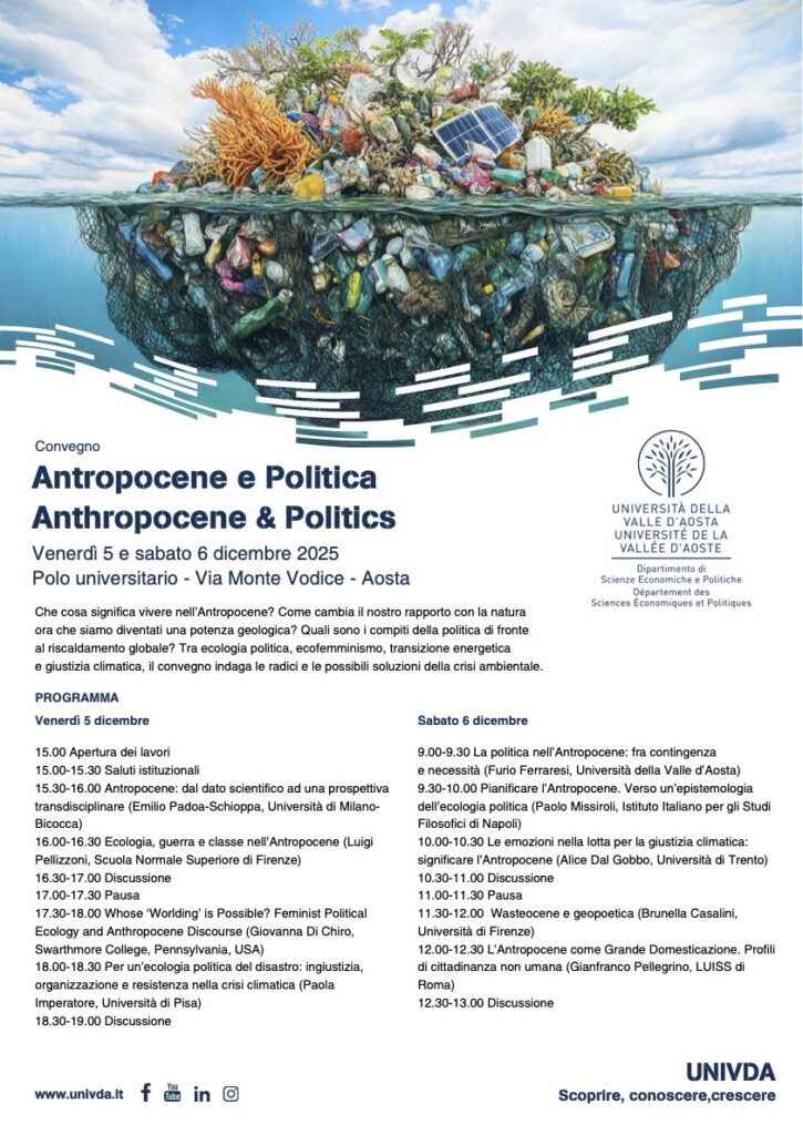 Locandina Antropocene e Politica
