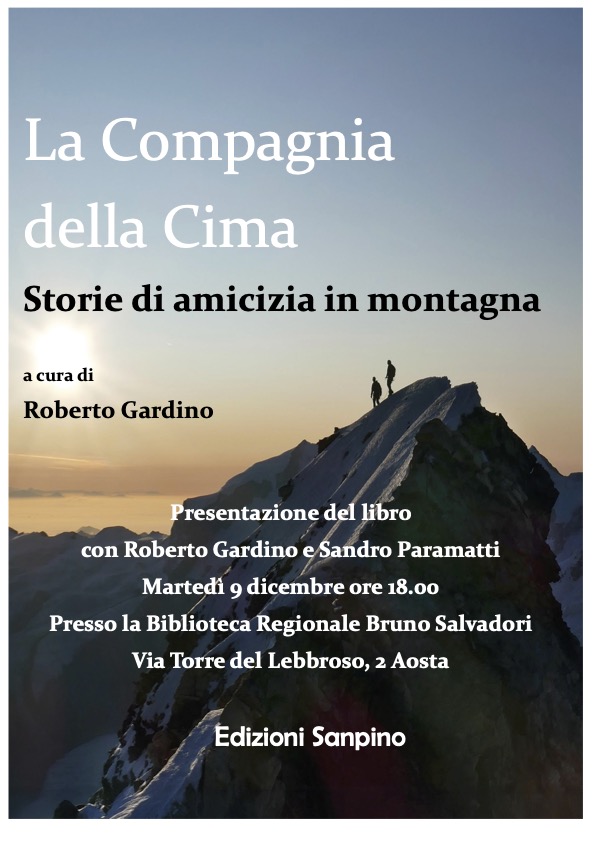 Locandina di presentazione del libro La compagnia della cima