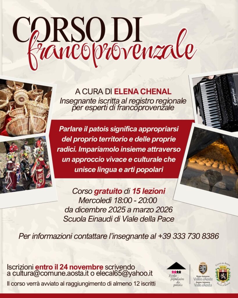 Locandina Corso di lingua francoprovenzale