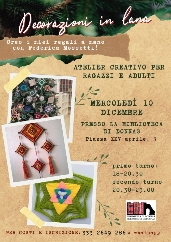 Locandina laboratorio decorazioni in lana