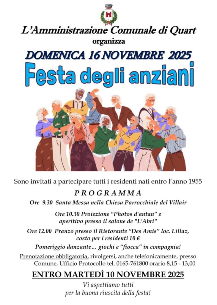 Locandina Festa degli anziani a Quart